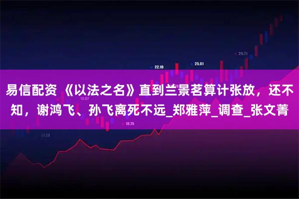 易信配资 《以法之名》直到兰景茗算计张放，还不知，谢鸿飞、孙飞离死不远_郑雅萍_调查_张文菁