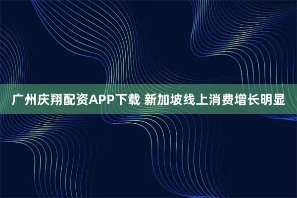广州庆翔配资APP下载 新加坡线上消费增长明显