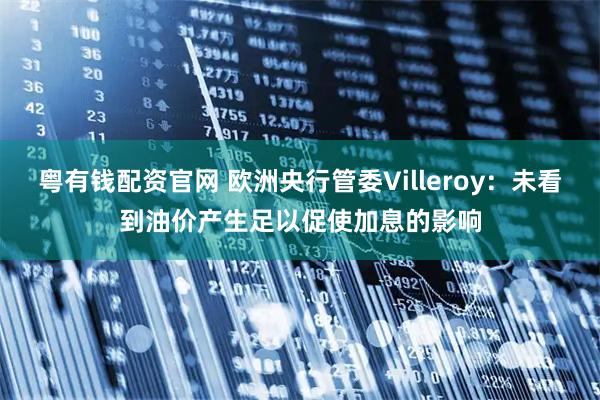 粤有钱配资官网 欧洲央行管委Villeroy：未看到油价产生足以促使加息的影响